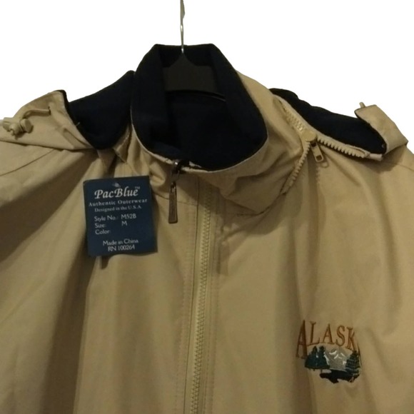 Pac Blue Alaska Water Resistant Hoodie Coat. Size Medium Reversible - Picture 3 of 8